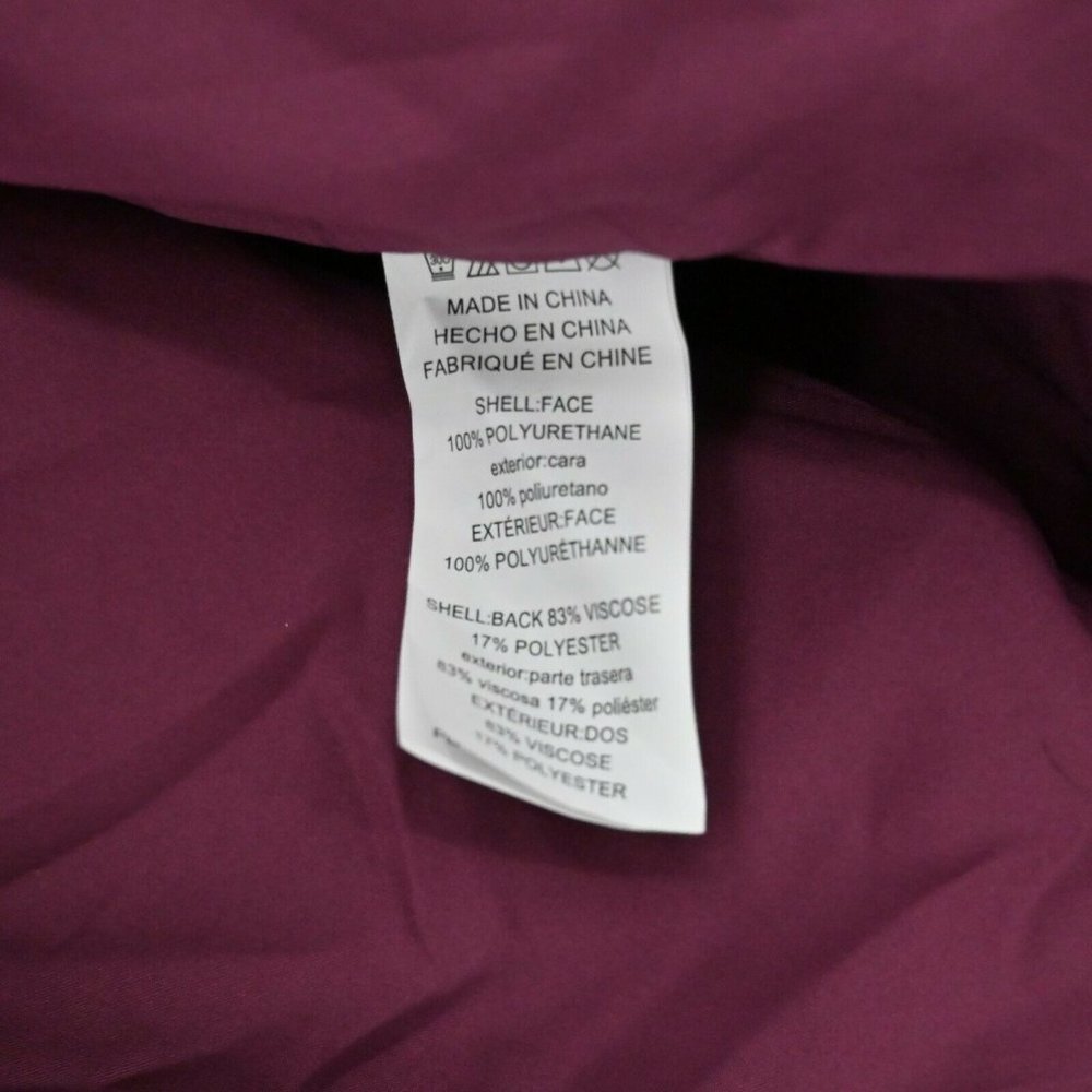 NEW MICHAEL MICHAEL KORS Women's Sz S Burgundy Biker Vegan Leather Moto Jacket - Picture 10 of 11